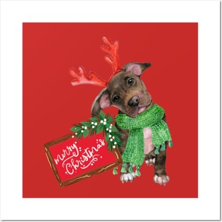 Christmas Staffy Posters and Art